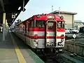 キハ40系・キハ58系時代の「べにばな」（2008年4月 米沢駅）