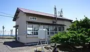 塗装変更前の駅舎(2018年6月)