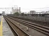 構内に残されていた南方貨物線用の線路（右側2線）（2007年1月）