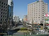 山手線ホームから見た北口方向
