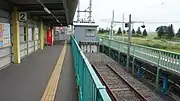 2番線に設置されている車止め(2018年8月)