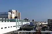 えちぜん鉄道仮駅舎時代の東口（2015年10月）