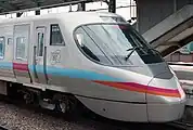 「SPEED RECORD 160km/h」のステッカー（1992年 / 新居浜駅）