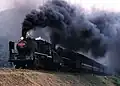 C56 160+C57 1牽引によるSLやまぐち号（1987年6月28日 長門峡 - 渡川間）