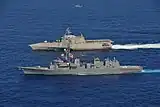 「きりさめ」と米沿海域戦闘艦「ジャンクション」