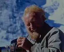 Jack Ives photographing in the Pamirs