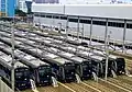車両基地に勢ぞろいする車両