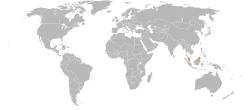 JamaicaとMalaysiaの位置を示した地図