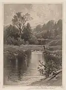 (版画)"An Old Dam Near Montrose"(1891)ナショナル・ギャラリー (ワシントン)