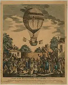 バルーンの降下、ジェームズ・サドラー、1811年