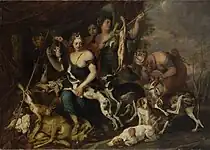 狩猟の神ディアナ、トーマス・ヴィルボールツ・ボスハールトと共作(1650)  美術史美術館