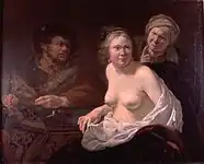 『取り持ち女』(1636/1638) ブルケンタール国立博物館蔵