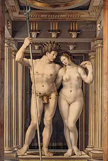 ヤン・ホッサールト『ネプチューンとアンフィトリテ』（1516年）絵画館所蔵