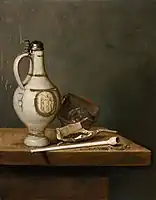 ストーンウェアの水差しとパイプのある静物画 (1650)ナショナル・ギャラリー (ワシントン) 蔵