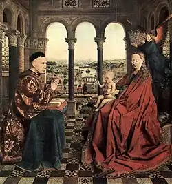 『宰相ロランの聖母』、ヤン・ファン・エイク（1435年ごろ）