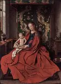 ヤン・ファン・エイク『インス・ホールの聖母子』1433年 ヴィクトリア国立美術館所蔵