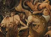 地獄に描かれた怪物や魔物、苦しみにあえぐ亡者たち。