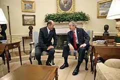 アメリカ合衆国大統領ジョージ・W・ブッシュと（2006年7月10日）
