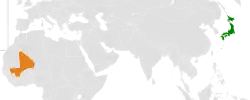 JapanとMaliの位置を示した地図