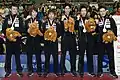 2016年の世界選手権（左から倉嶋洋介、松平健太、丹羽孝希、吉村真晴、水谷隼、大島祐哉）