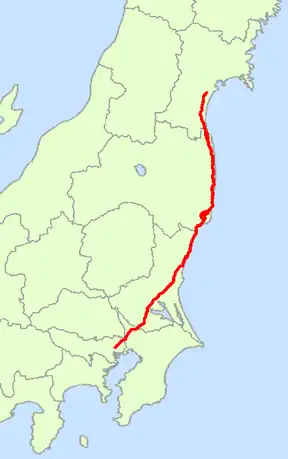 近くには国道6号が走る