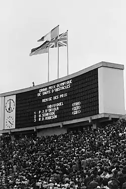 国立霞ヶ丘陸上競技場の電光掲示板（1964年）
