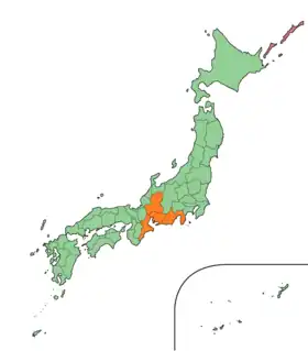 東海地方の位置