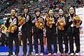 2016年の世界選手権（左から村上恭和、浜本由惟、石川佳純、福原愛、若宮三紗子、伊藤美誠）