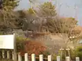 土橋から見た本丸表門跡東側。中央の一段高い部分が本丸巽櫓の櫓台