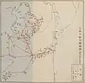 「日満支航空線路図（昭和十四年十月現在）」
