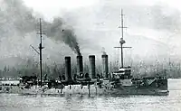 1909年、バンクーバーを訪問した「宗谷」。