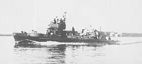 1935年、松花江を行く「小桜」#写真日本の軍艦第14巻182頁。
