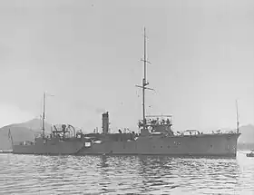 第一次世界大戦時の「嵯峨」(1915年12月11日、佐世保軍港)#日本海軍特務艦船史(1997)p.88