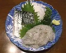 しめ鯖と生しらすの刺身