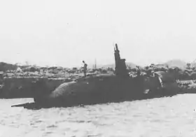 解体直前に撮影された波号第二百九潜水艦(1946年、下関)