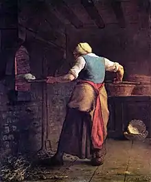 『パンを焼く農婦』1853-54年。油彩、キャンバス、55 × 46 cm。クレラー・ミュラー美術館。