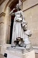 フランソワ・リュード作『ジャンヌ・ダルク』像、1852年。ロマン主義作品、ルーヴル美術館