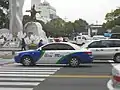 韓国・済州特別自治道自治警察団のパトカー。済州島に限り、国家警察と自治体警察の二本立て。ヒョンデ・ソナタ(NF)