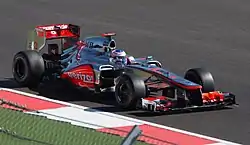 アメリカGPにて走行中のMP4-27ドライバーはジェンソン・バトン
