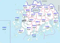 全羅南道の地図