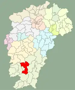 江西省中の贛県区の位置