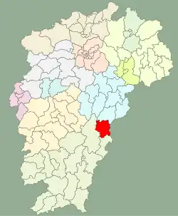江西省中の広昌県の位置
