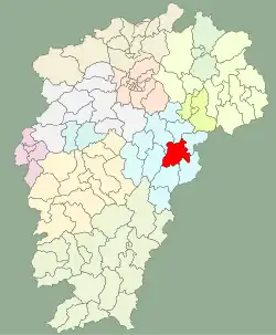江西省中の南城県の位置