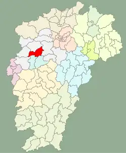 江西省中の上高県の位置