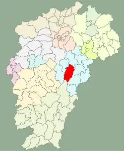 江西省中の宜黄県の位置