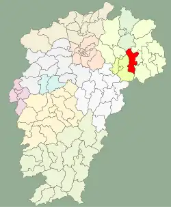 江西省中の弋陽県の位置
