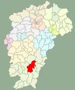 江西省中の于都県の位置