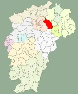 江西省中の余干県の位置