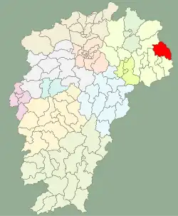 江西省中の玉山県の位置
