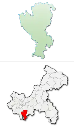 重慶市中の綦江区の位置